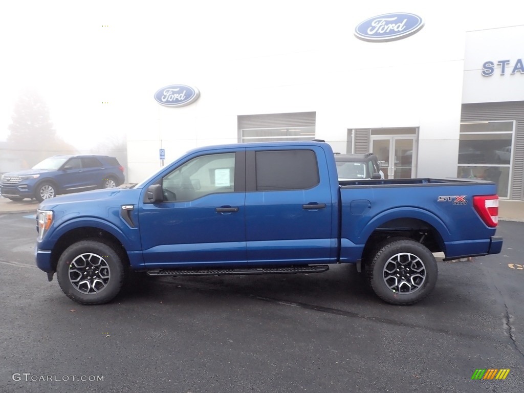 Atlas Blue Metallic 2022 Ford F150 STX SuperCrew 4x4 Exterior Photo #145119597