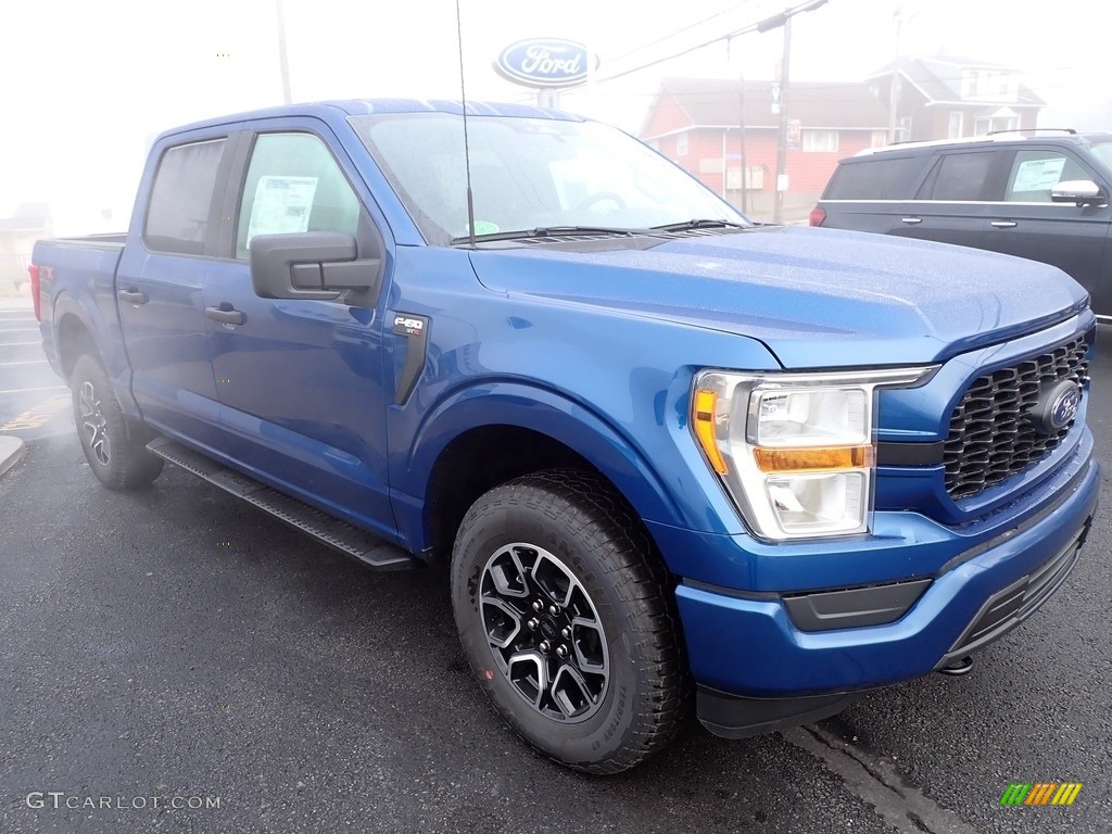 2022 F150 STX SuperCrew 4x4 - Atlas Blue Metallic / Black photo #7