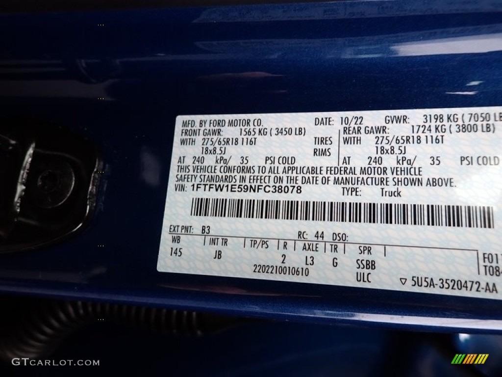 2022 F150 STX SuperCrew 4x4 - Atlas Blue Metallic / Black photo #20