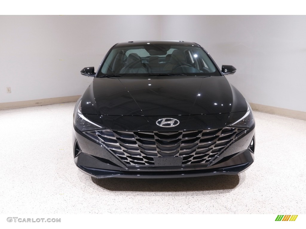 2021 Elantra Limited - Phantom Black / Melange/Light Gray photo #2