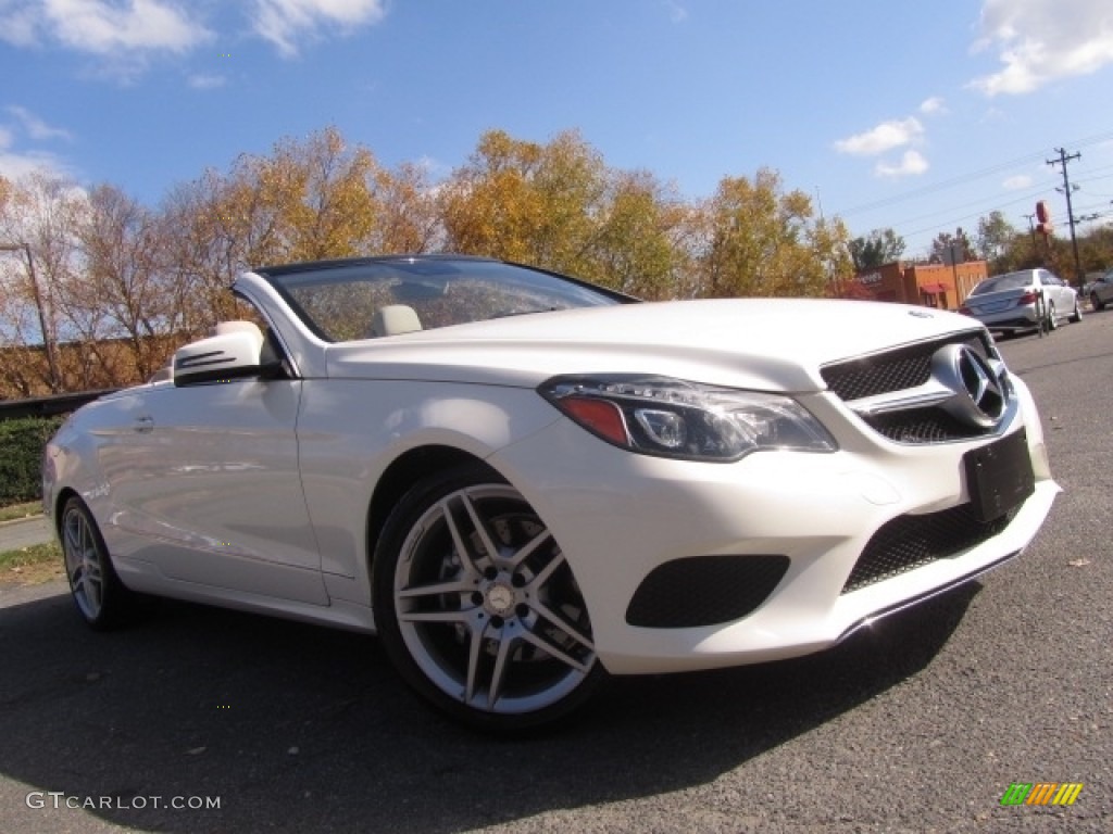 2014 E 350 Cabriolet - Diamond White Metallic / Silk Beige/Espresso Brown photo #1