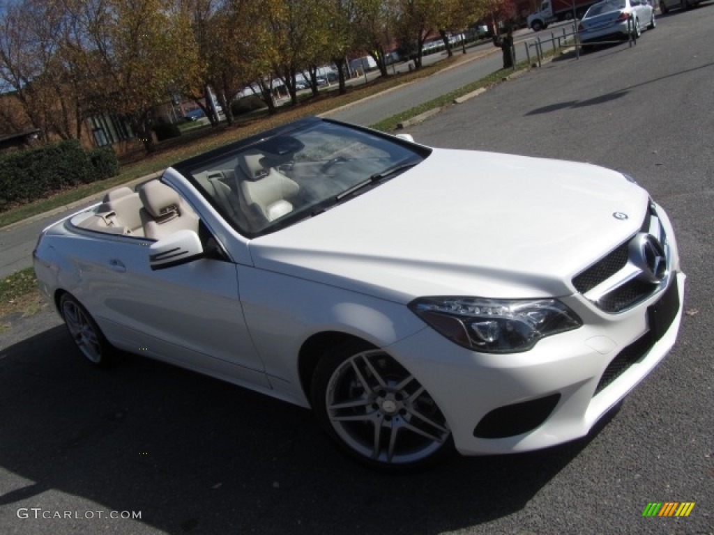 2014 E 350 Cabriolet - Diamond White Metallic / Silk Beige/Espresso Brown photo #3