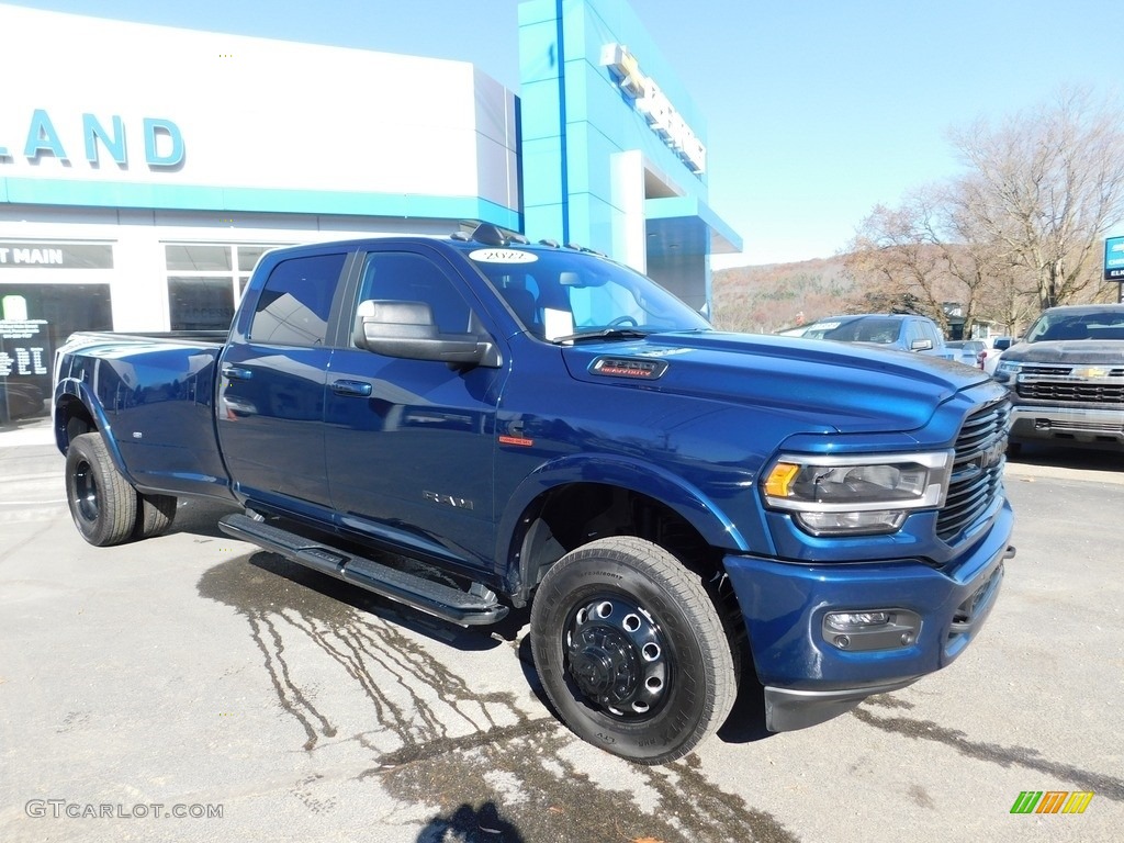 Patriot Blue Pearl 2022 Ram 3500 Laramie Crew Cab 4x4 Exterior Photo #145125159