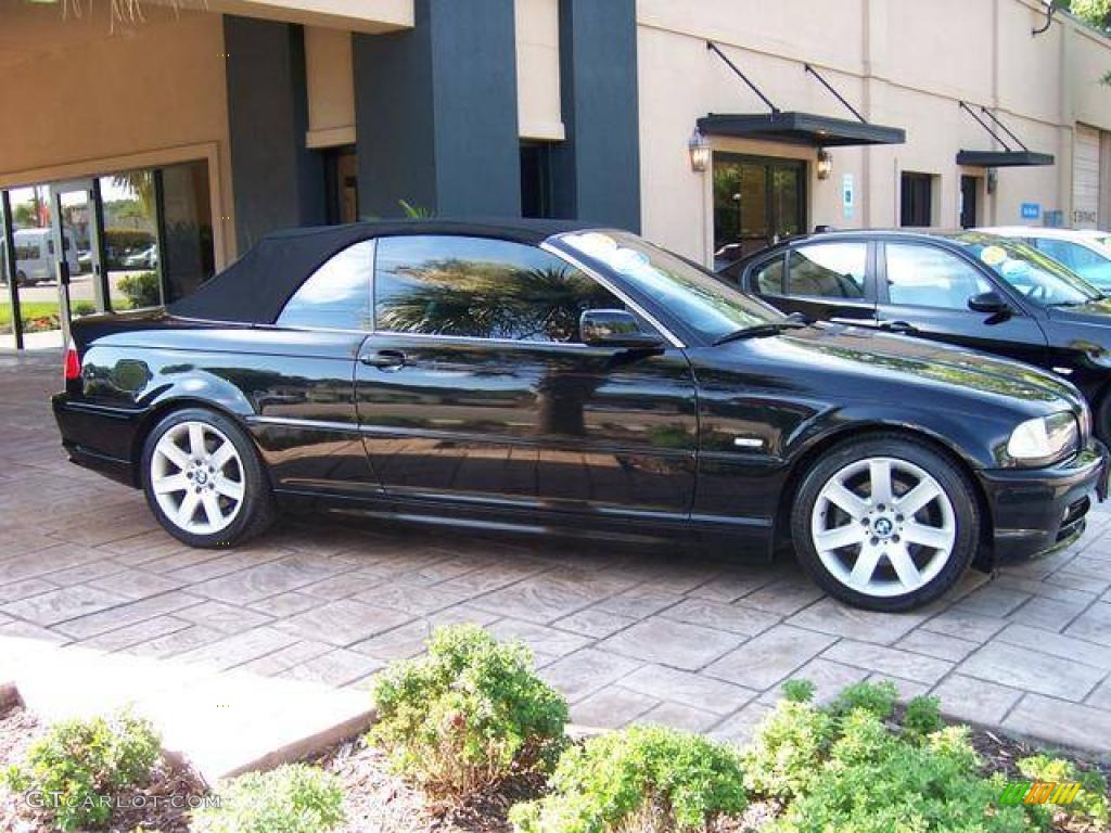 2002 3 Series 325i Convertible - Jet Black / Black photo #2
