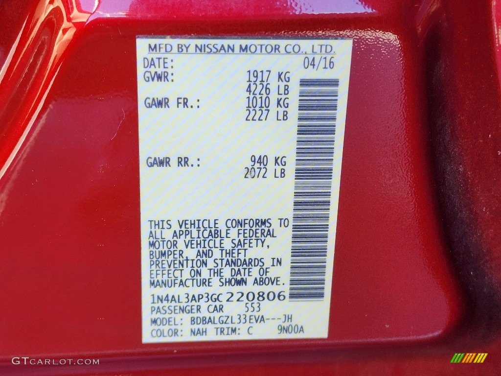 2016 Altima 2.5 S - Cayenne Red / Beige photo #34