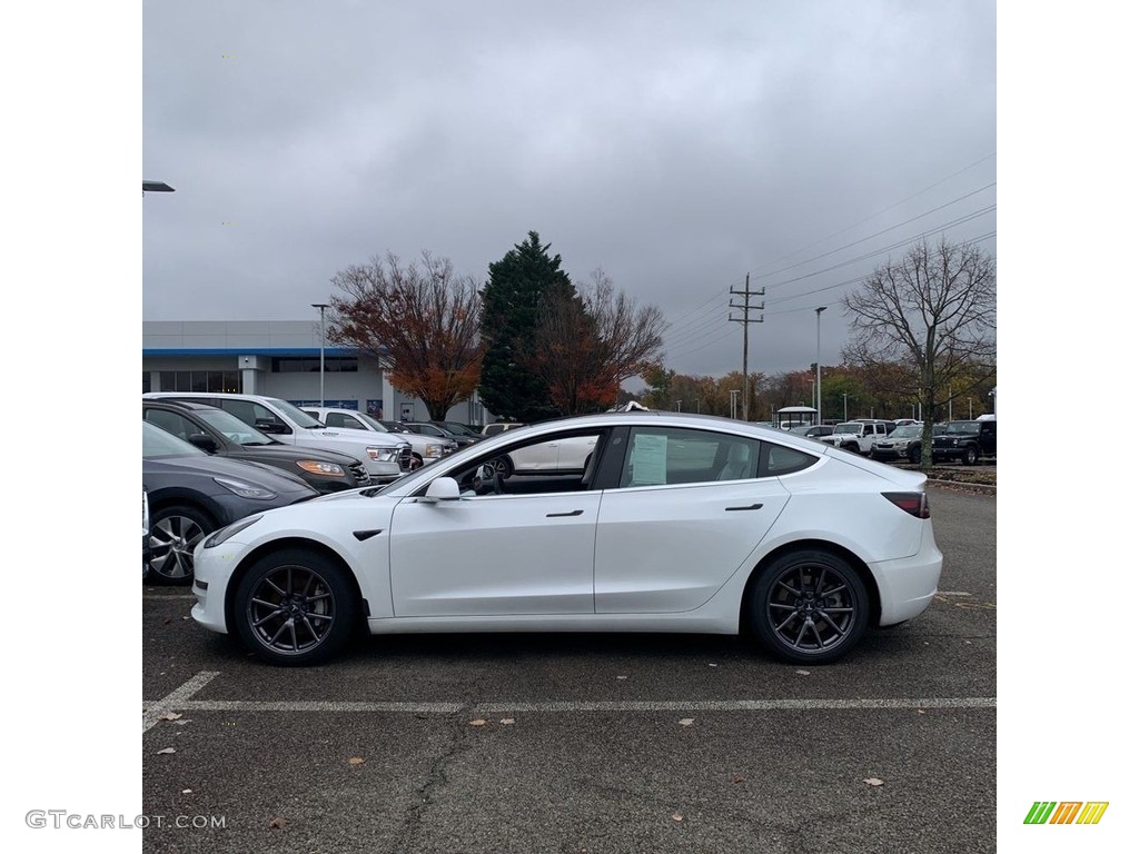 2020 Model 3 Standard Range Plus - Pearl White Multi-Coat / White/Black photo #2