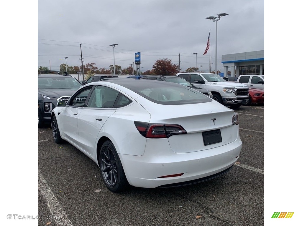 2020 Model 3 Standard Range Plus - Pearl White Multi-Coat / White/Black photo #3
