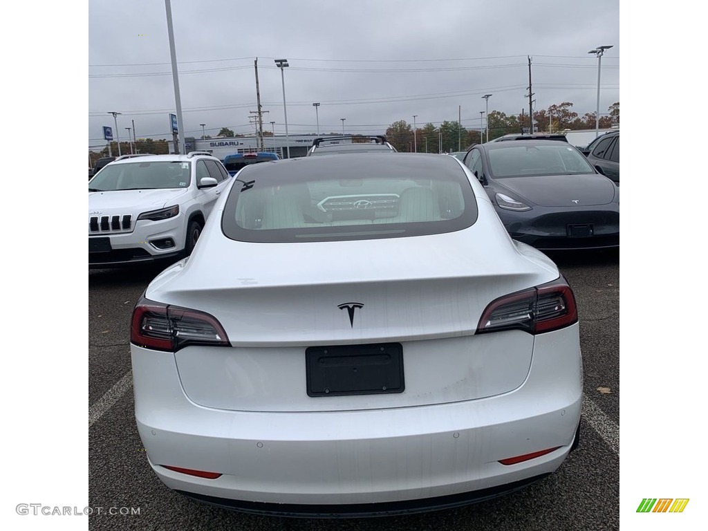 2020 Model 3 Standard Range Plus - Pearl White Multi-Coat / White/Black photo #4