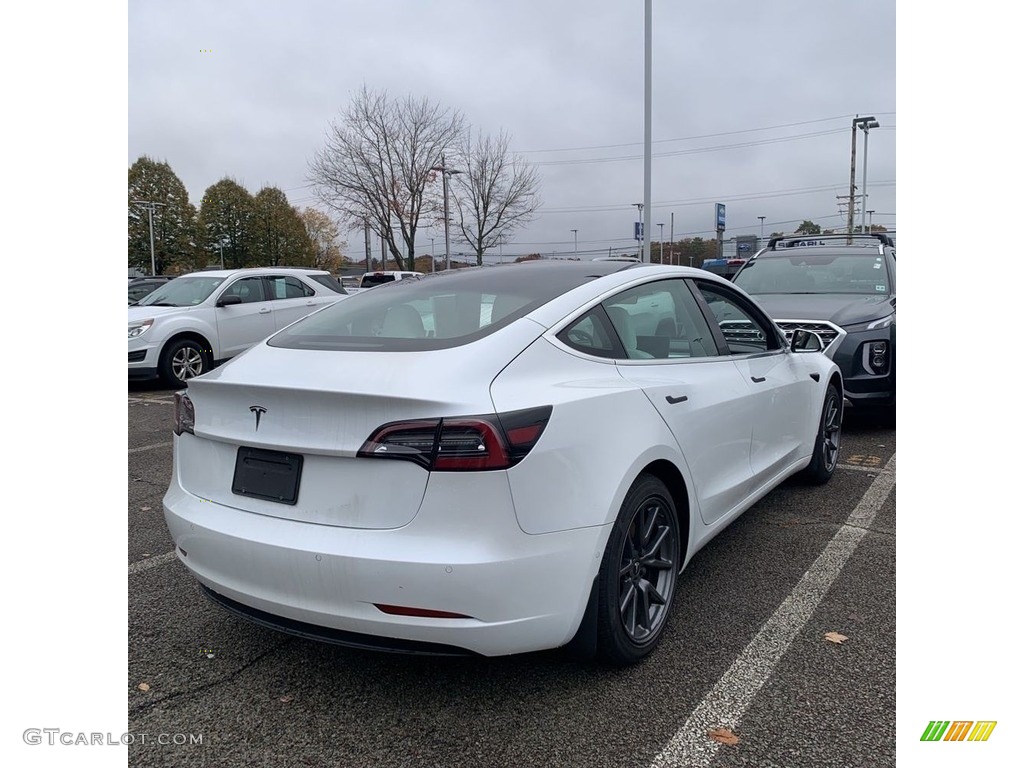 2020 Model 3 Standard Range Plus - Pearl White Multi-Coat / White/Black photo #5