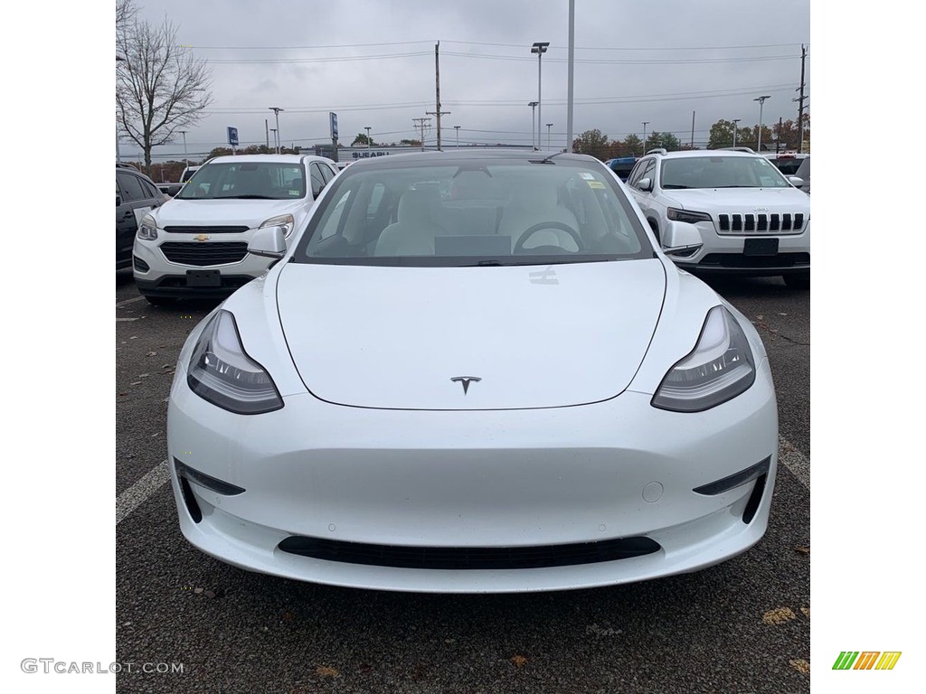 2020 Model 3 Standard Range Plus - Pearl White Multi-Coat / White/Black photo #8