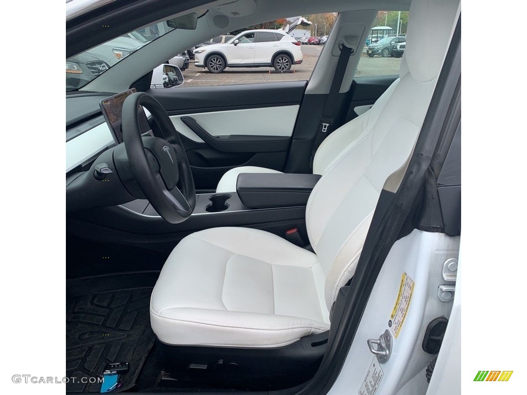 2020 Model 3 Standard Range Plus - Pearl White Multi-Coat / White/Black photo #17