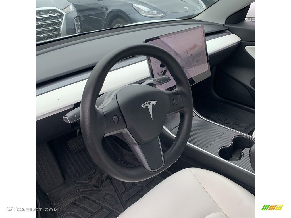 2020 Model 3 Standard Range Plus - Pearl White Multi-Coat / White/Black photo #21