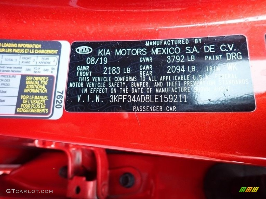 2020 Forte Color Code DRG for Fire Orange Photo #145129635