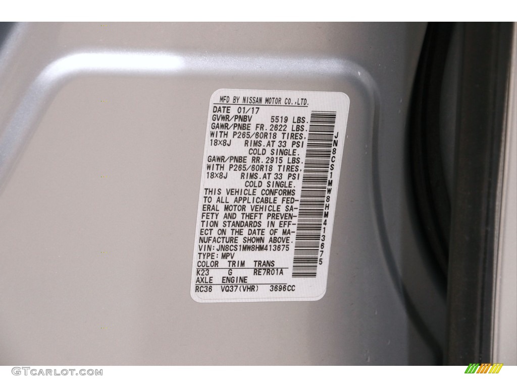 2017 QX70 AWD - Liquid Platinum / Graphite photo #22