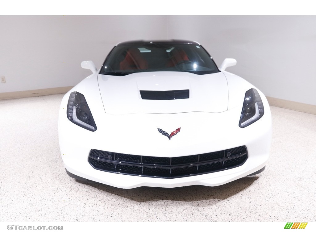 2017 Corvette Stingray Coupe - Arctic White / Adrenaline Red photo #2