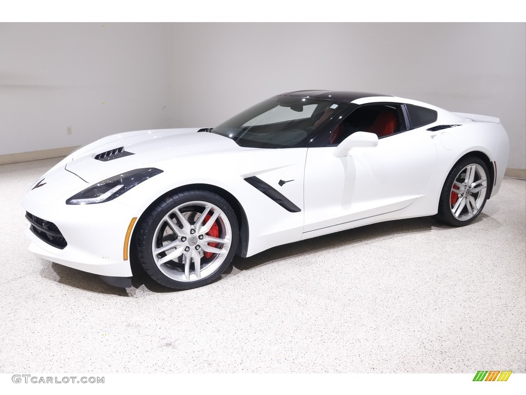 2017 Corvette Stingray Coupe - Arctic White / Adrenaline Red photo #3