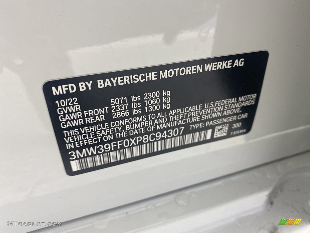 2023 BMW 3 Series 330e Sedan Color Code Photos