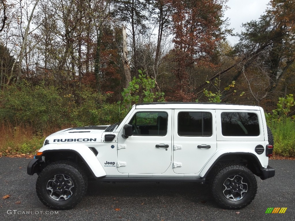 Bright White 2023 Jeep Wrangler Unlimited 4xe Rubicon w/Sky One-Touch Exterior Photo #145131763