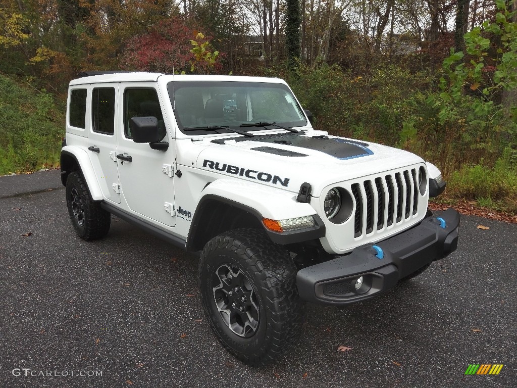 Bright White 2023 Jeep Wrangler Unlimited 4xe Rubicon w/Sky One-Touch Exterior Photo #145131889