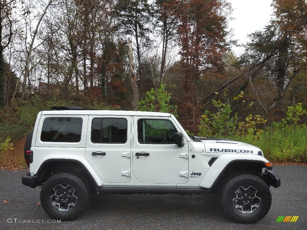 Bright White 2023 Jeep Wrangler Unlimited 4xe Rubicon w/Sky One-Touch Exterior Photo #145131913
