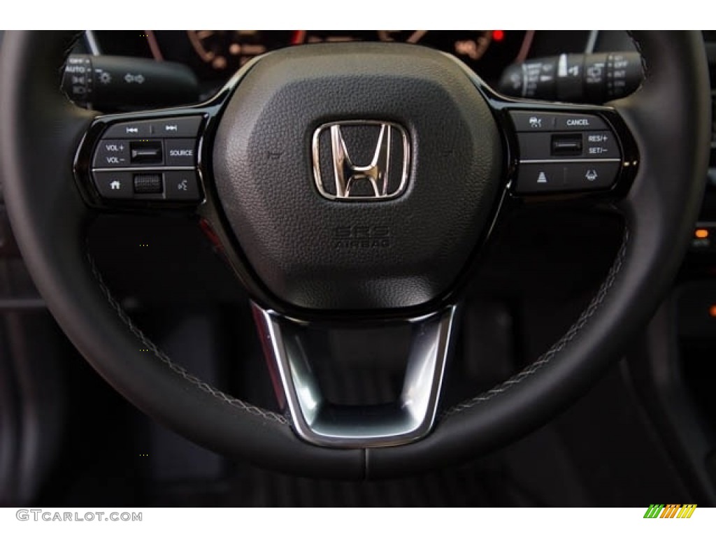 2022 Honda Civic EX-L Hatchback Black Steering Wheel Photo #145133390
