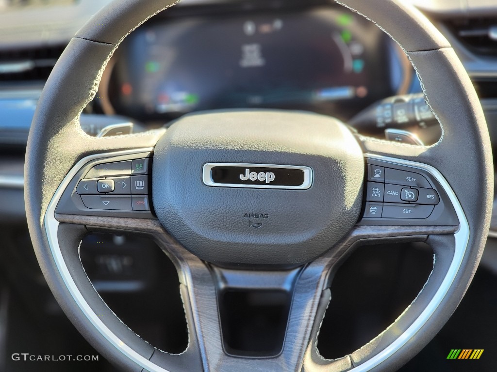 2022 Jeep Grand Cherokee 4XE Hybrid Global Black Steering Wheel Photo #145139055