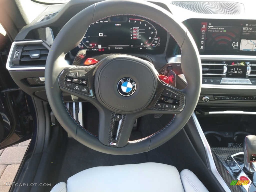 2022 BMW M4 Competition Coupe Silverstone/Black Steering Wheel Photo #145140135