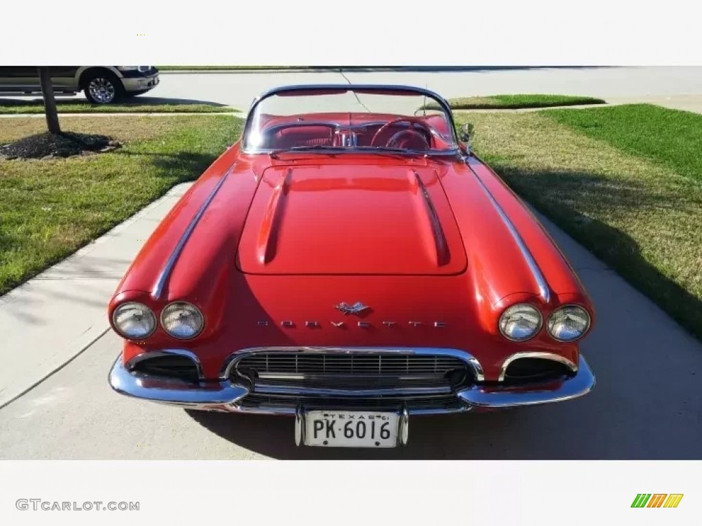 1961 Corvette Convertible - Roman Red / Red photo #13