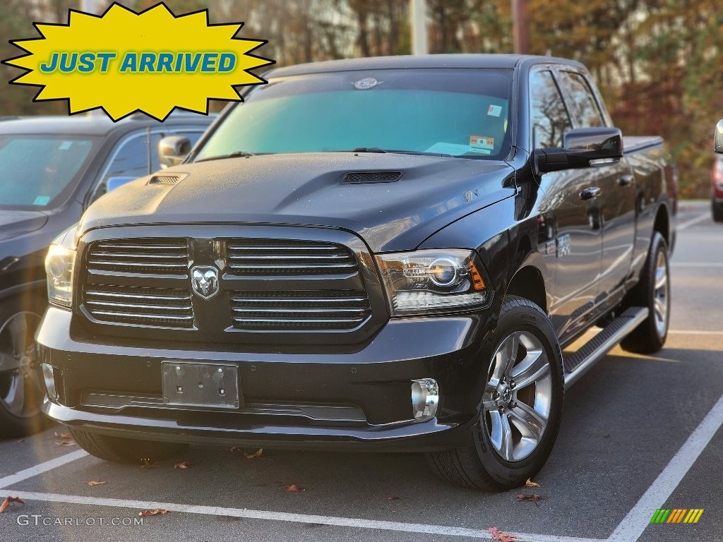 2017 1500 Sport Crew Cab 4x4 - Brilliant Black Crystal Pearl / Black photo #1