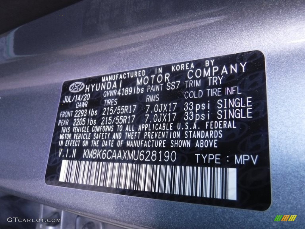 2021 Kona SEL AWD - Sonic Silver / Black photo #32