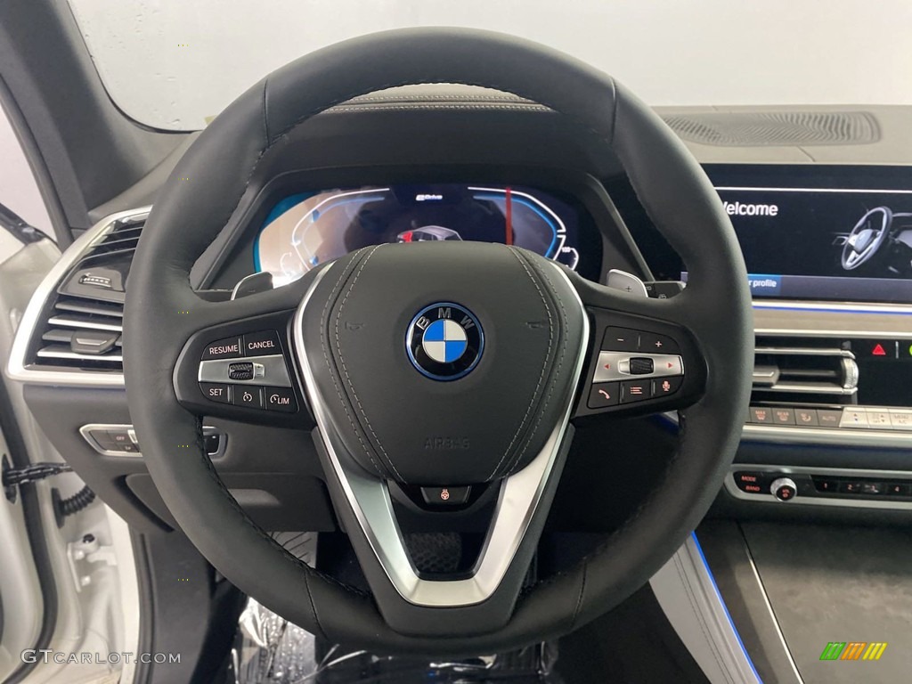 2023 BMW X5 xDrive45e Silverstone Steering Wheel Photo #145145442