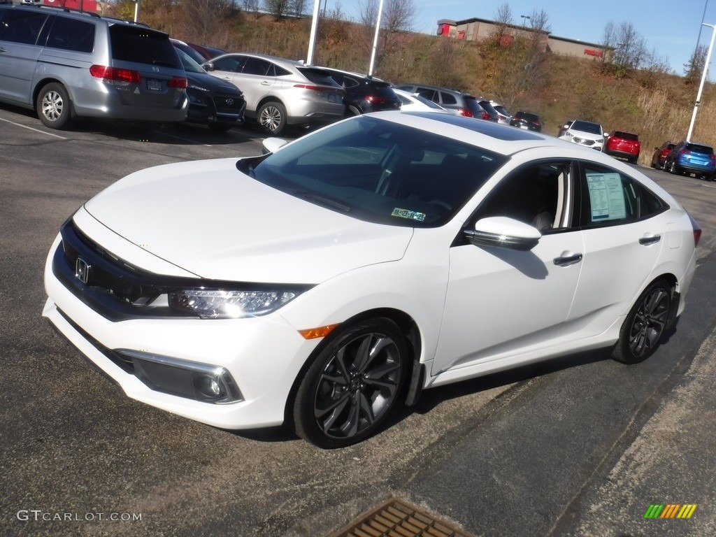 2020 Civic Touring Sedan - Platinum White Pearl / Black photo #6