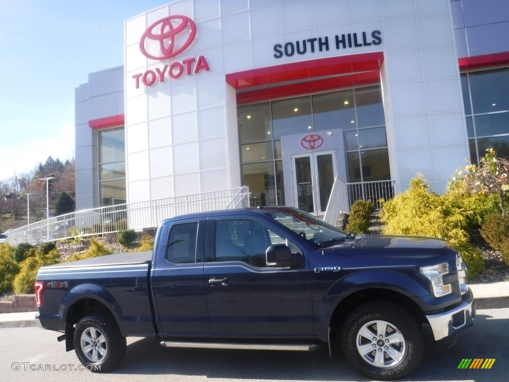 2015 F150 XLT SuperCab 4x4 - Blue Jeans Metallic / Black photo #2