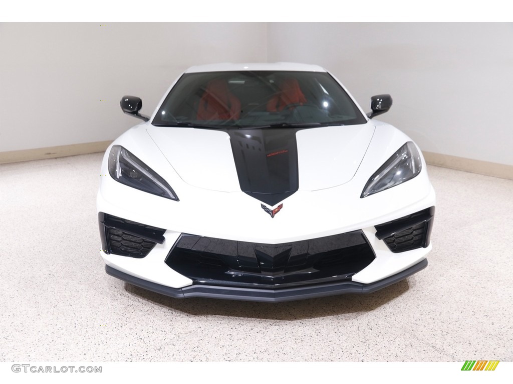 2023 Corvette Stingray Coupe - Arctic White / Adrenaline Red photo #2