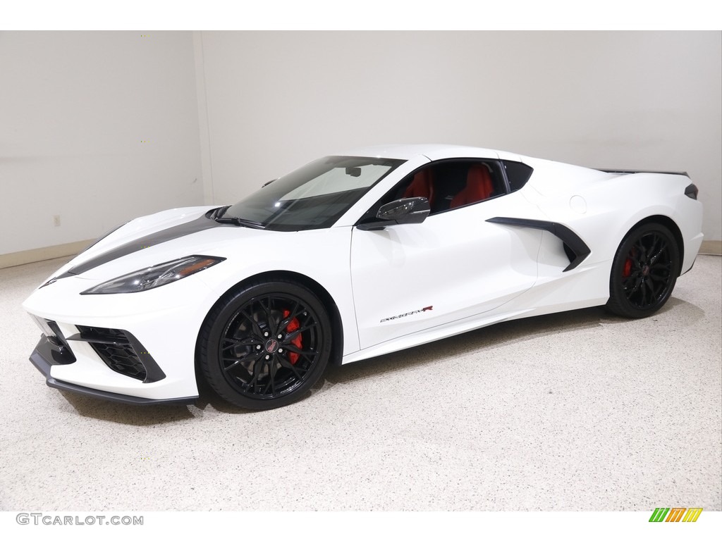 2023 Corvette Stingray Coupe - Arctic White / Adrenaline Red photo #3