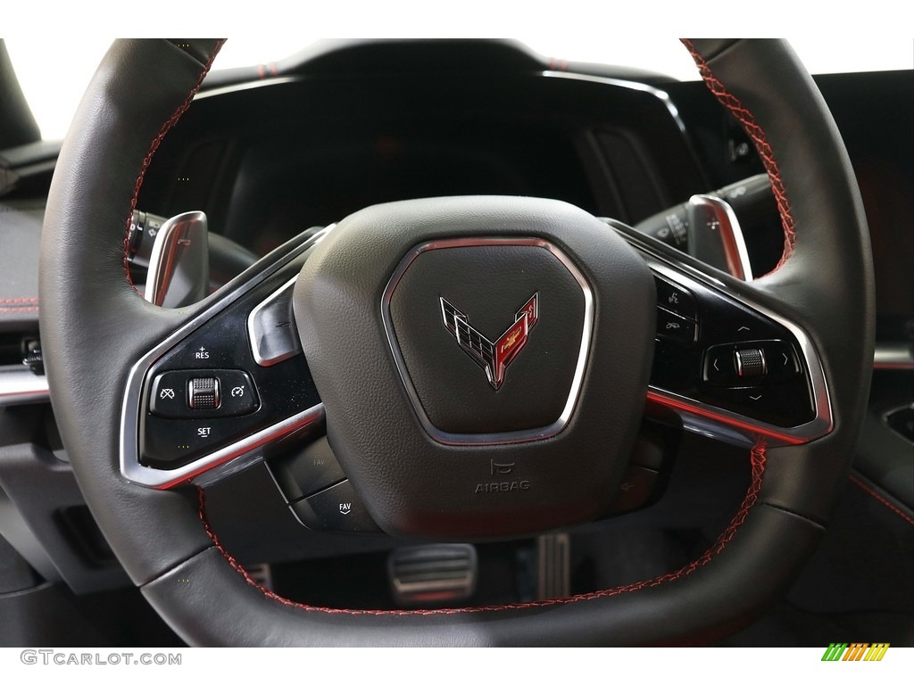 2023 Chevrolet Corvette Stingray Coupe Adrenaline Red Steering Wheel Photo #145153339