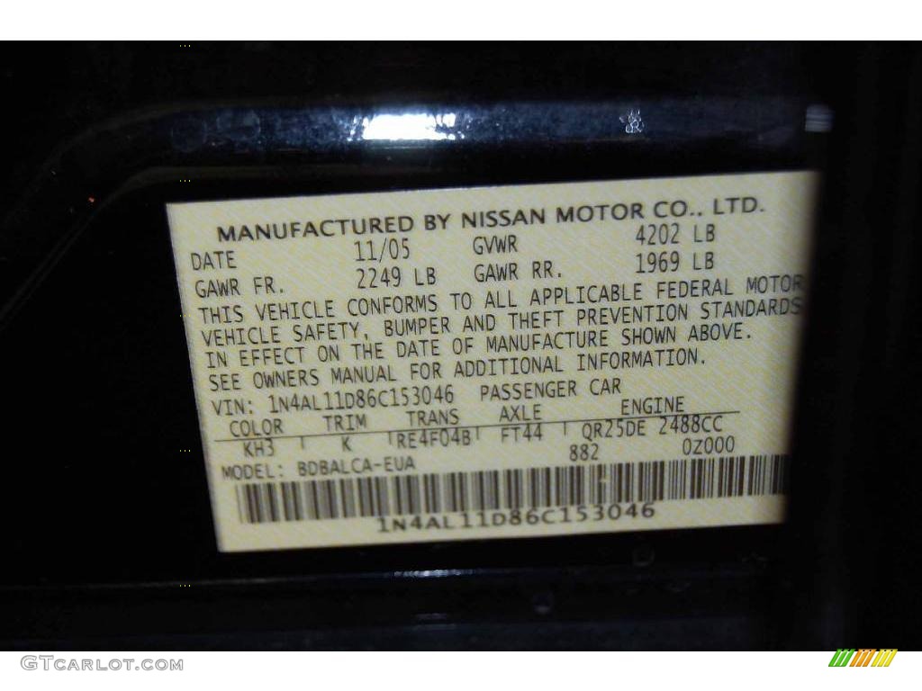 2006 Altima 2.5 S Special Edition - Super Black / Frost photo #18