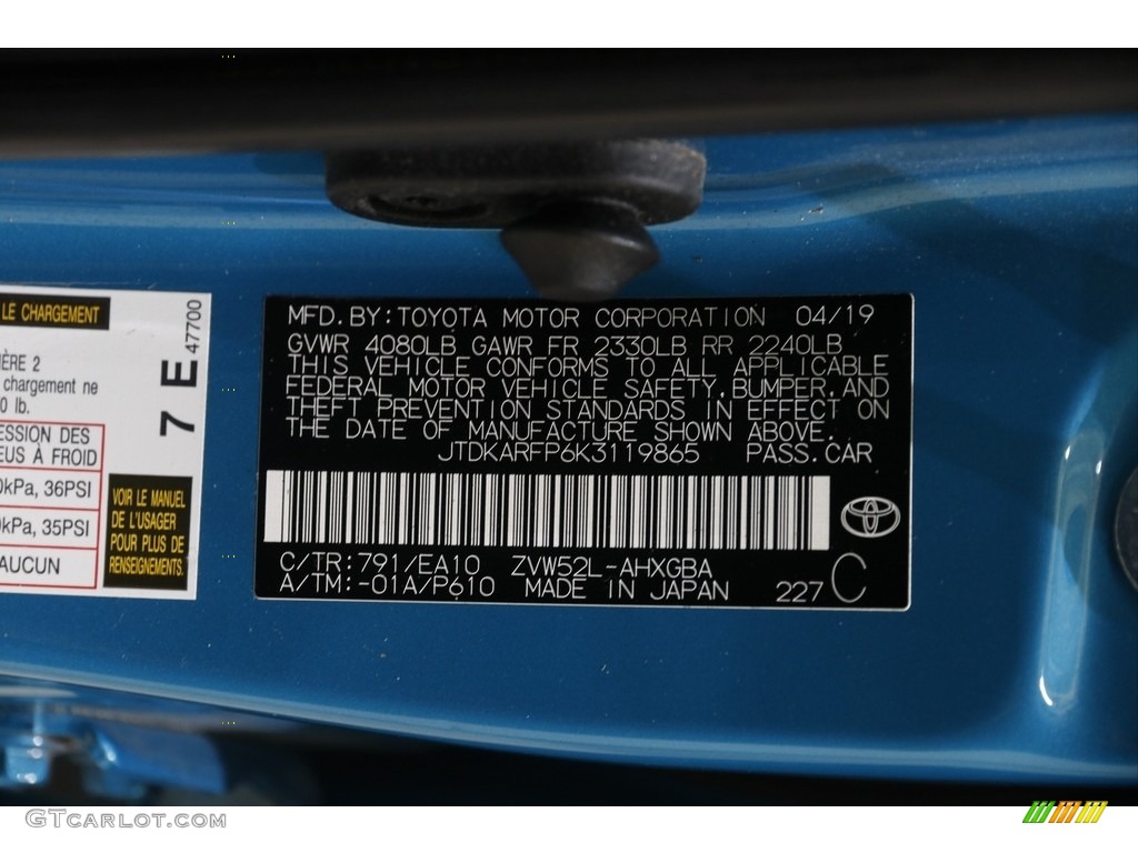 2019 Toyota Prius Prime Premium Color Code Photos
