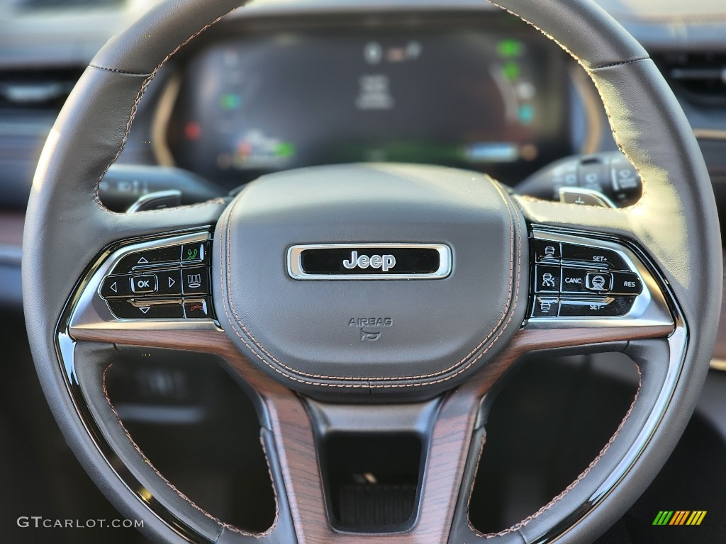 2022 Jeep Grand Cherokee Summit 4XE Hybrid Global Black Steering Wheel Photo #145157319