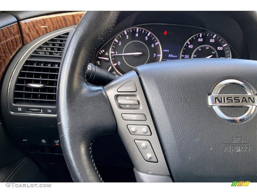 2019 Nissan Armada Platinum 4x4 Charcoal Steering Wheel Photo #145158244