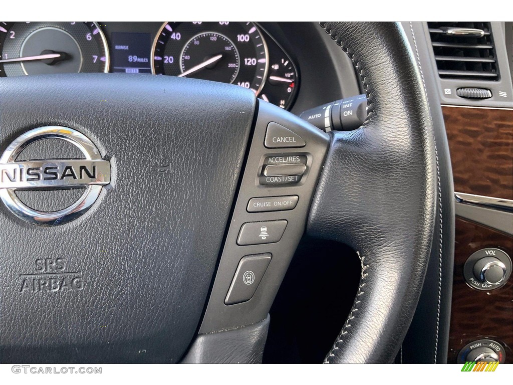 2019 Nissan Armada Platinum 4x4 Charcoal Steering Wheel Photo #145158271