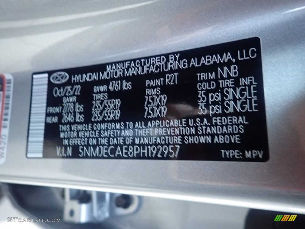 2023 Tucson Color Code R2T for Shimmering Silver Photo #145158492
