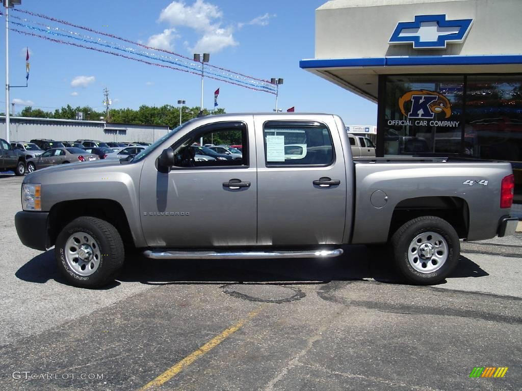 2008 Silverado 1500 Work Truck Crew Cab 4x4 - Graystone Metallic / Dark Titanium photo #2