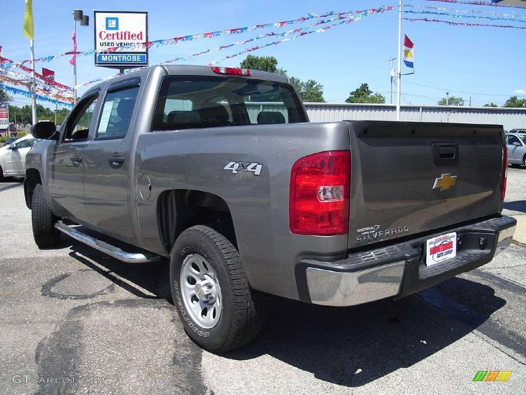 2008 Silverado 1500 Work Truck Crew Cab 4x4 - Graystone Metallic / Dark Titanium photo #3