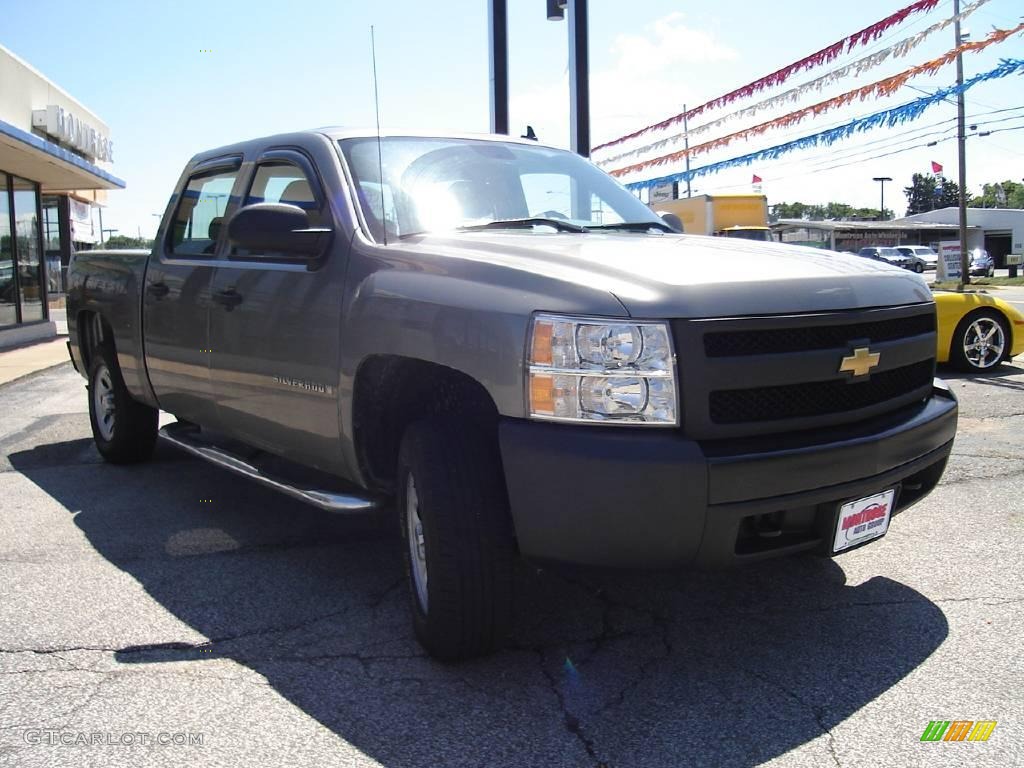 2008 Silverado 1500 Work Truck Crew Cab 4x4 - Graystone Metallic / Dark Titanium photo #7