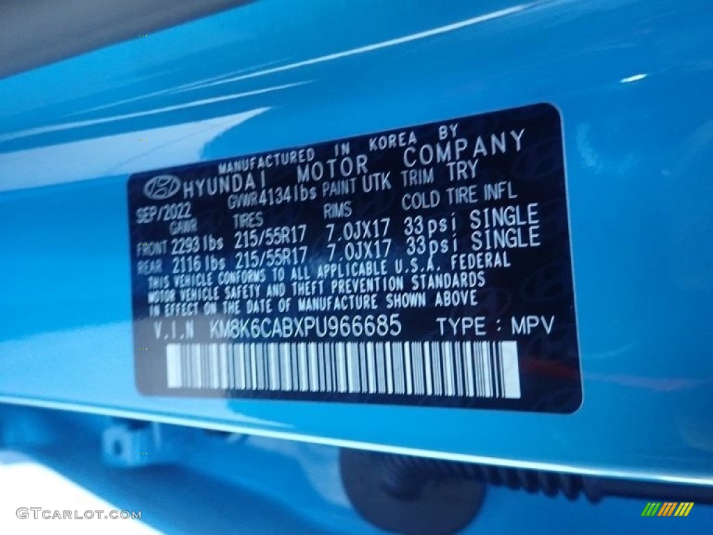 2023 Kona SEL AWD - Teal Isle / Black photo #18