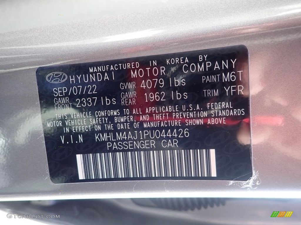 2023 Elantra Blue Hybrid - Fluid Metal / Medium Gray photo #18