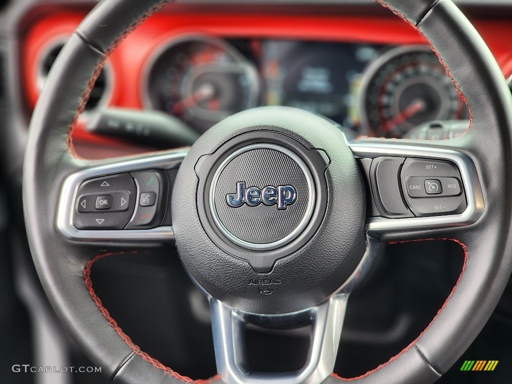 2022 Jeep Wrangler Unlimited Rubicon 4x4 Black Steering Wheel Photo #145165553