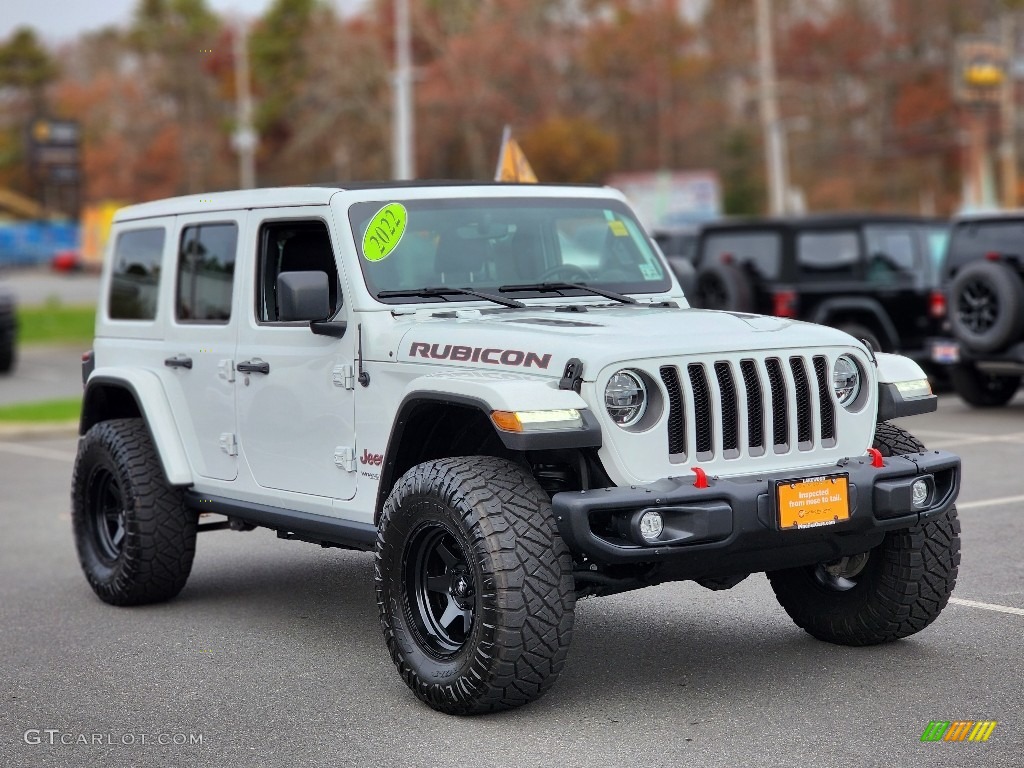 Bright White 2022 Jeep Wrangler Unlimited Rubicon 4x4 Exterior Photo #145165651