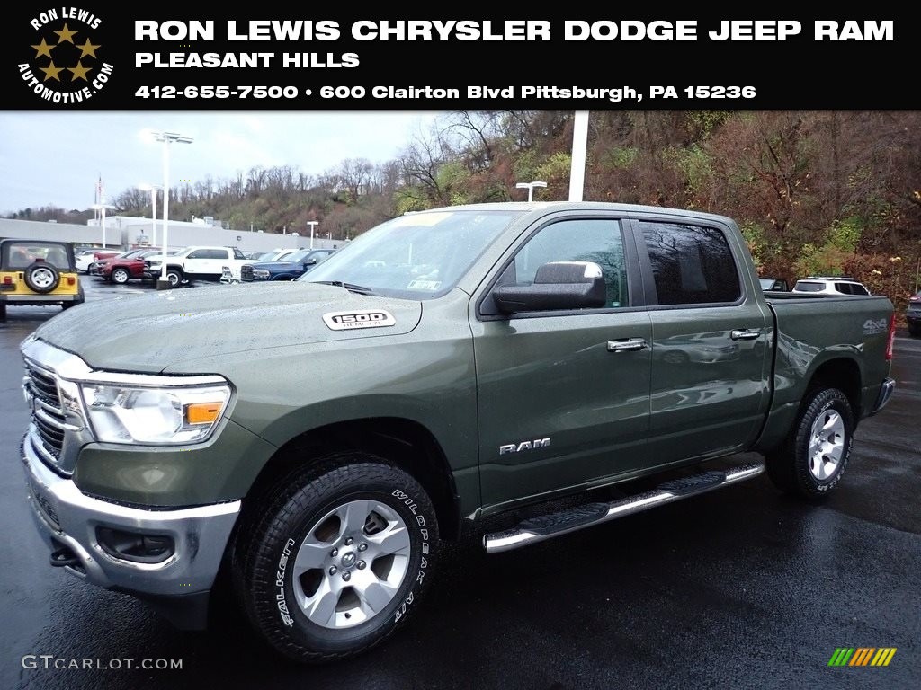 2020 1500 Big Horn Crew Cab 4x4 - Olive Green Pearl / Black/Diesel Gray photo #1